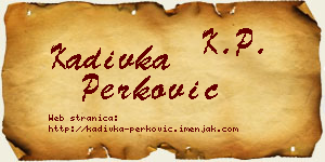 Kadivka Perković vizit kartica